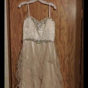 Strapless Champagne Prom Dress